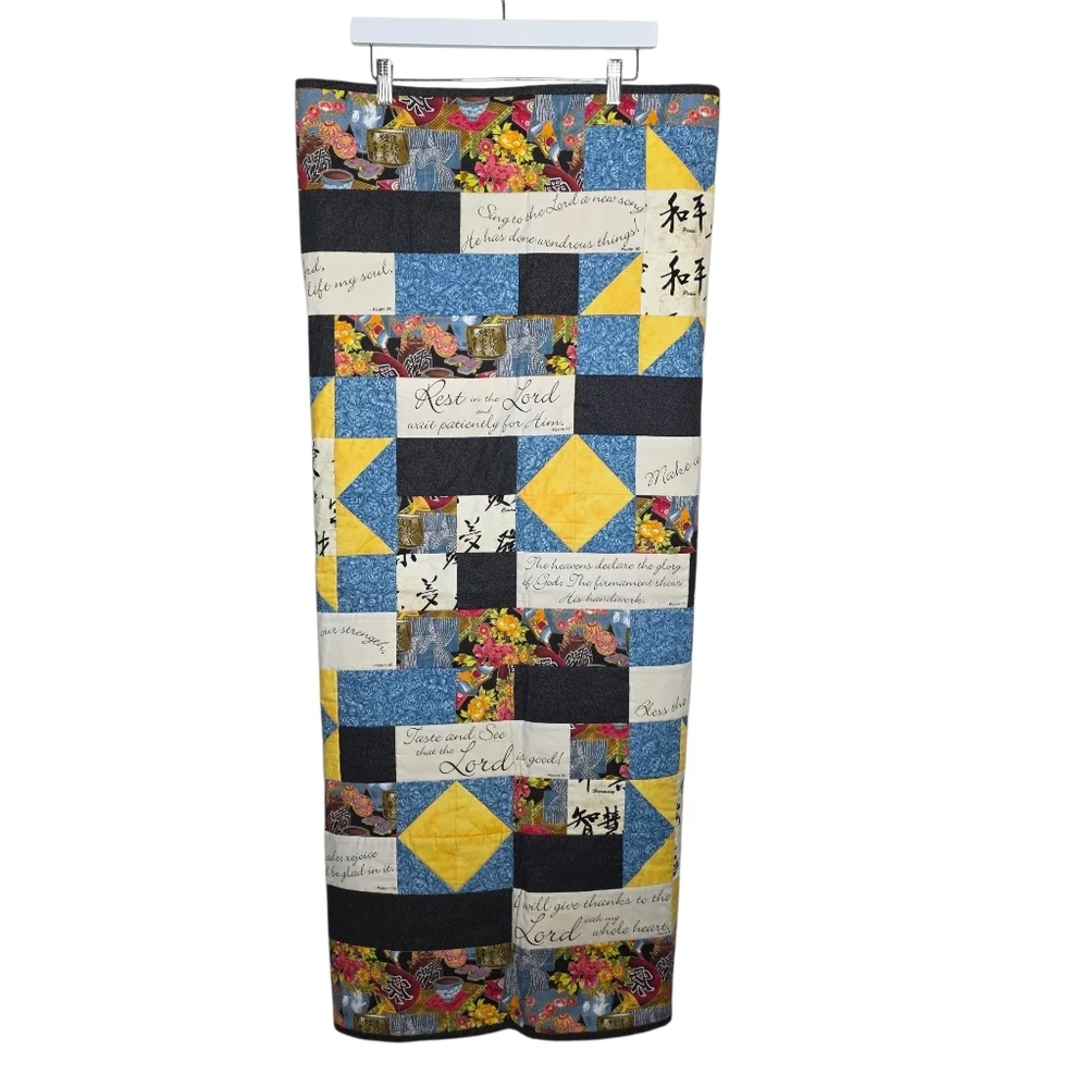 Chinese Christian 100% cotton Quilt Throw Psalms Verses 40X46